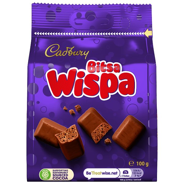 Cadbury Bitsa Wispa Large Bag 100g (HS)