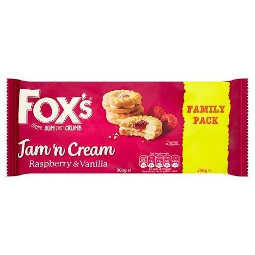 (Discontinued) Foxs Jamn Cream Raspberry & Vanilla Family Pack 300g (B)