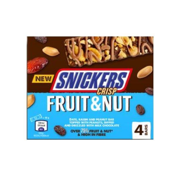 (STANDARD) Mars Triple Treat Snickers Fruit Nut & Choc 4pk (4 x 32g)