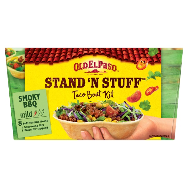Old El Paso Stand Stuff Smoky BBQ Taco Boat Kit 350g (HS)