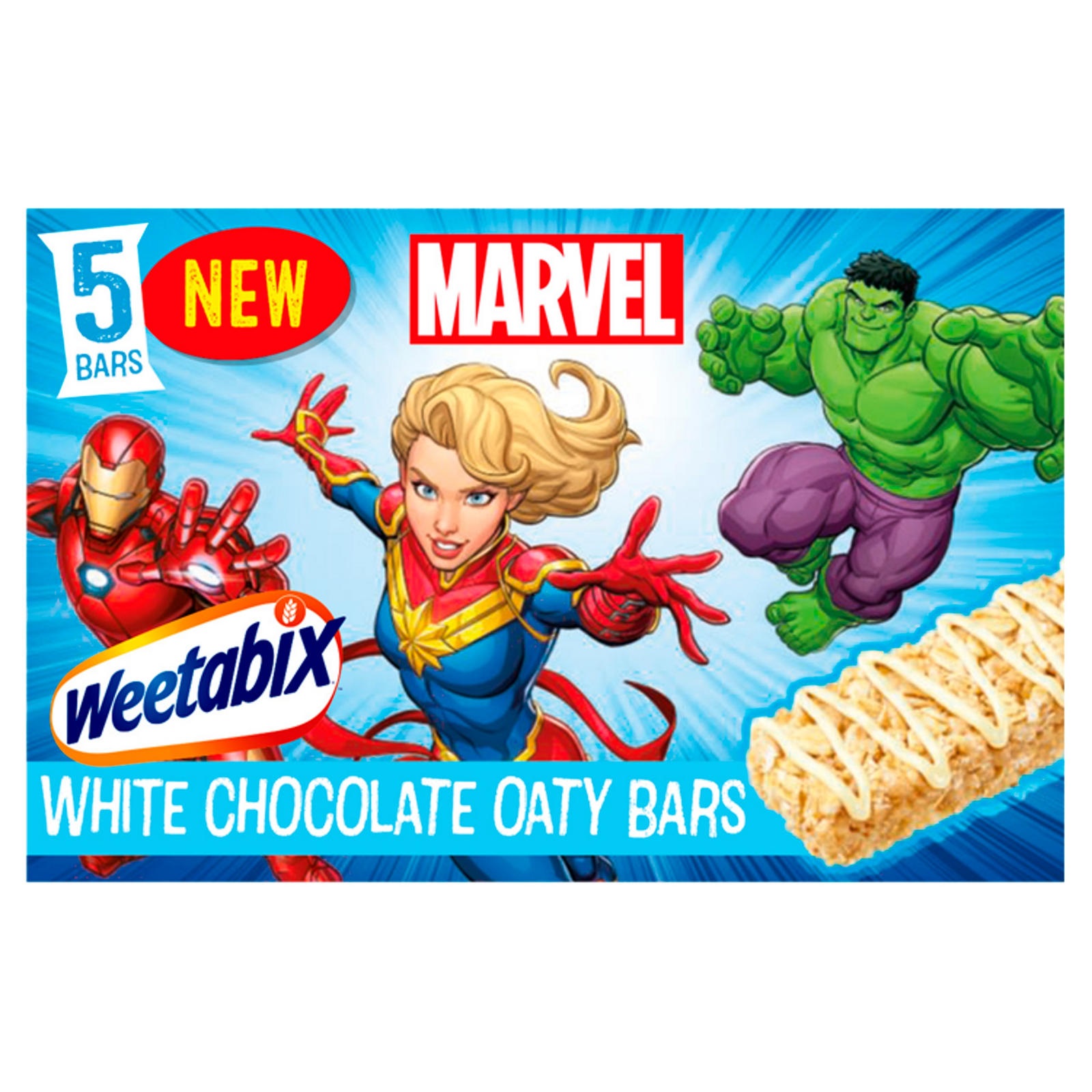 (Discontinued) Weetabix Marvel 5pk White Chocolate Oaty Bars 115g NEW