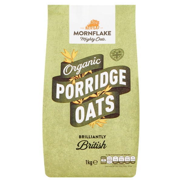 Mornflake Mighty Oats Organic Porridge Oats 1kg (HS)