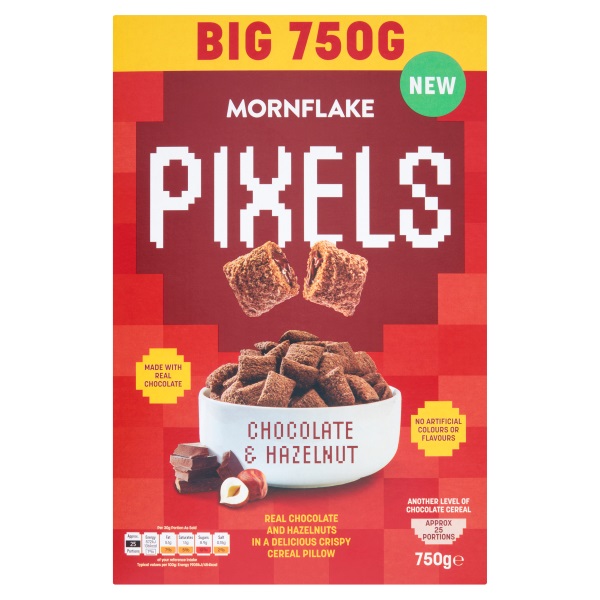 Mornflake Pixels Choc & Hazelnut Squares 500g (HS)