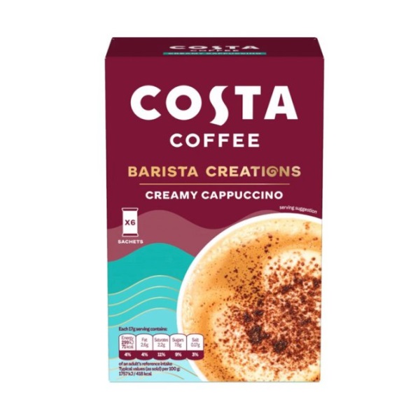 (STANDARD) Costa Cappuccino Sachets 6pk (6 x 17g) 102g