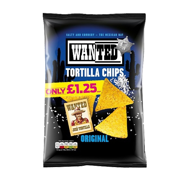Wanted Tortilla Chips Salted PM 125g PM £1.25 (HS)