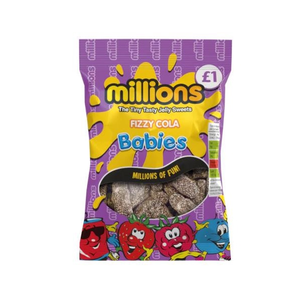 (STANDARD) Millions Fizzy Cola Babies PM £1 120g