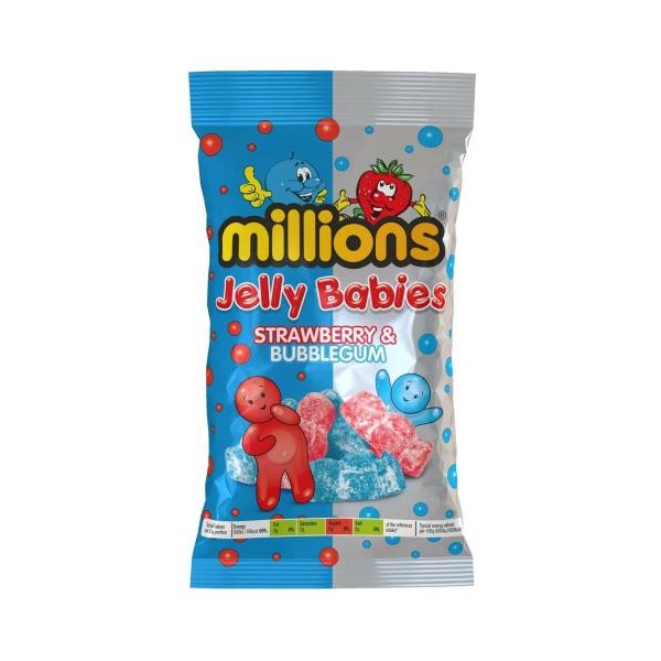 (Discontinued) Millions Strawberry & Bubblegum Jelly Babies Pm 140g