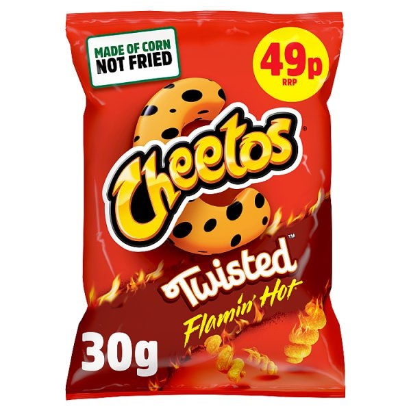 (STANDARD) Cheetos Twisted Flaming Hot PM 49p 30g NEW