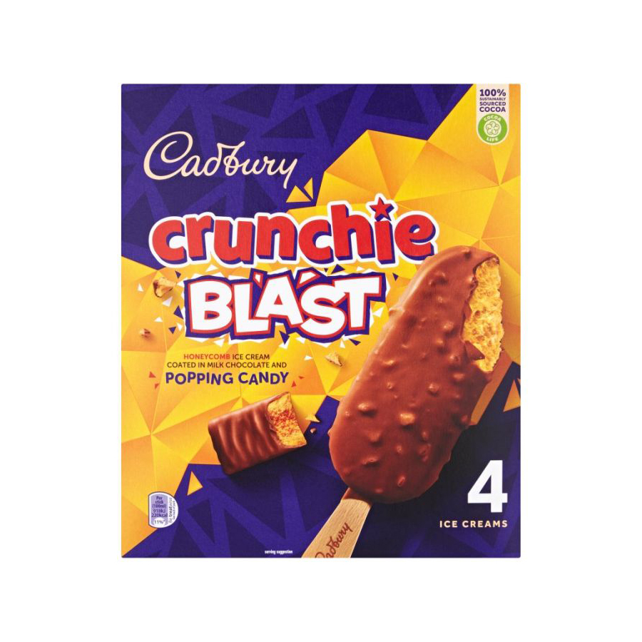 (Discontinued) Cadbury Crunchie Blast Ice Cream 4pk