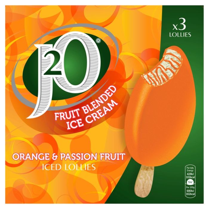 (Discontinued) J2O Orange & Passionfruit Luxury Ice Cream Stick 3pk
