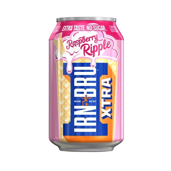 (Discontinued) Irn Bru Xtra Ltd Raspberry Ripple PM 75p 330ml NEW