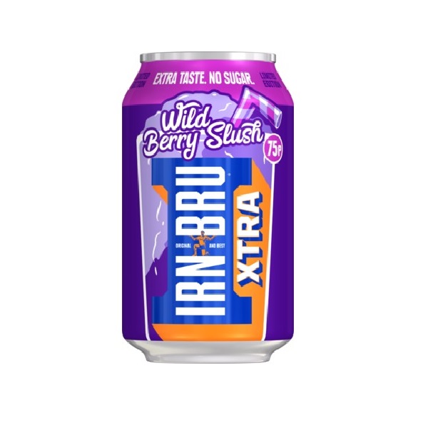 (Discontinued) Irn Bru Xtra Ltd Wild Berry Slush PM 75p 330ml NEW