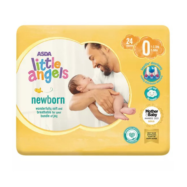 Little Angels Asda Newborn 1-2.5kg Nappies 24pk