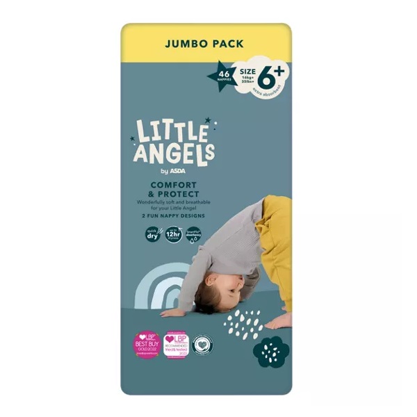 Little Angels Asda Size 6+ Comfort & Protect Jumbo Nappies 46pk