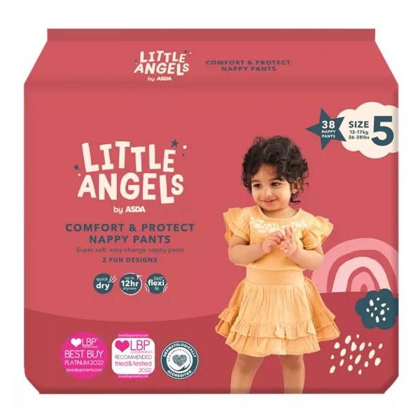 Little Angels Asda Comfort & Protect Size 5 Nappy Pants 38pk