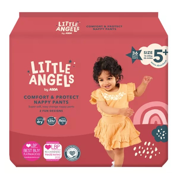 Little Angels Asda Comfort & Protect Size 5+ Nappy Pants 36pk