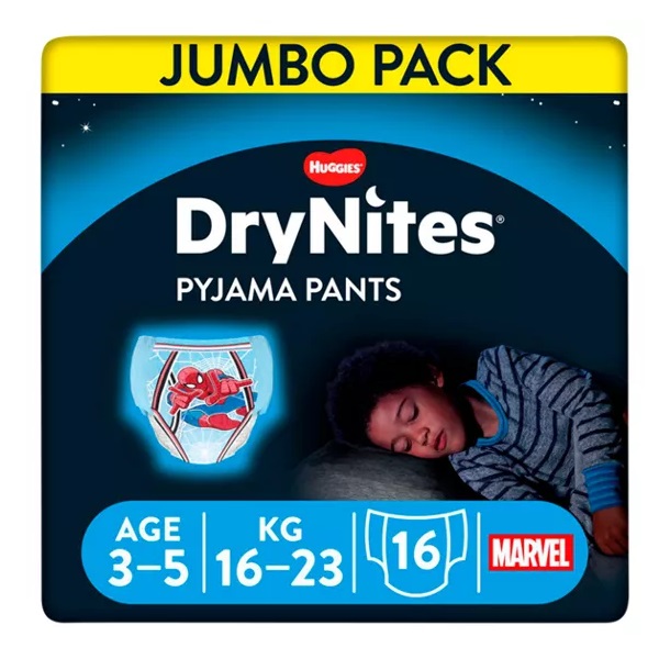 Huggies Drynites Pyjama Pants Boy 3-5 Years Jumbo 16pk