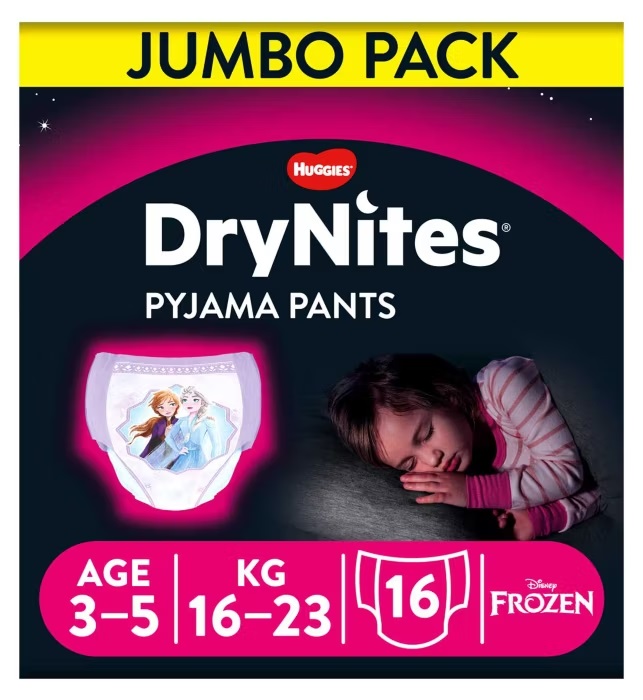 Huggies Drynites Pyjama Pants Girl 3-5 Years Jumbo 16pk