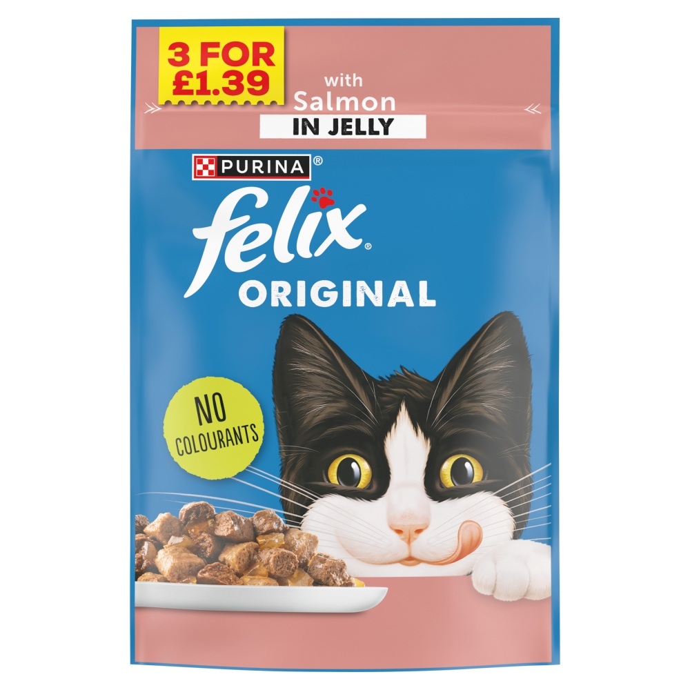 Felix Chunks In Jelly Salmon Pouch 85g 3 For PM £1.39