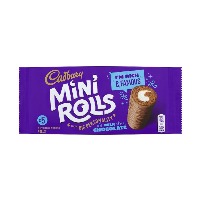 Cadbury Milk Chocolate Mini Rolls 5s 130g