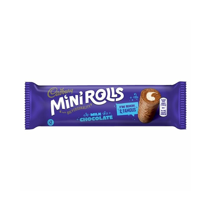 Cadbury Mini Rolls Milk Chocolate On The Go 52g