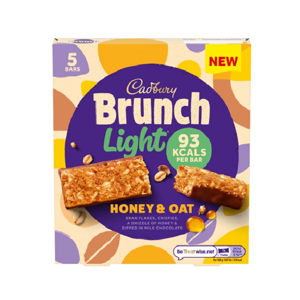 (STANDARD) Cadbury Brunch Light Honey & Oat 5pk (5 x 32g) 160g