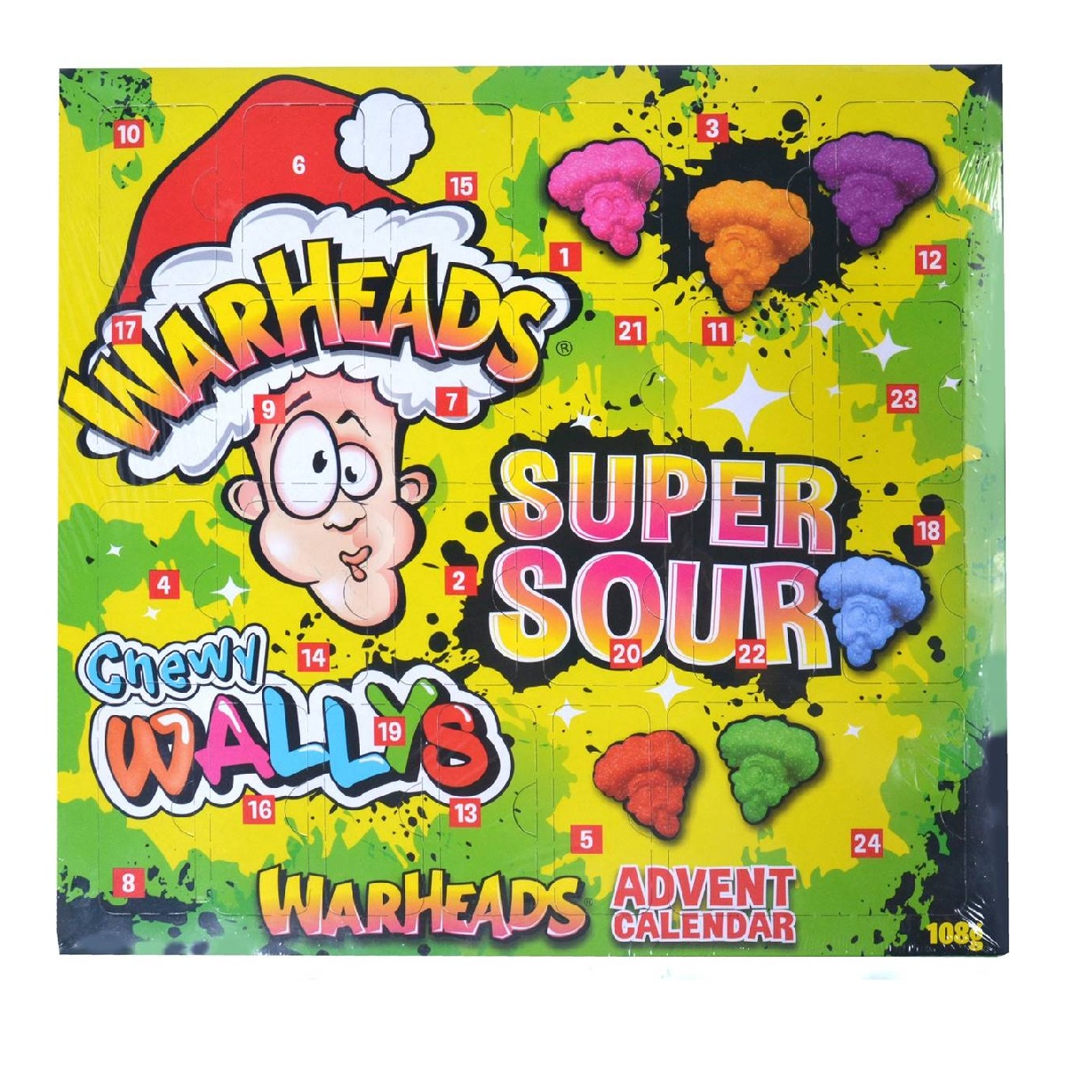 Warheads Super Sour Advent Calendar 108g NEW