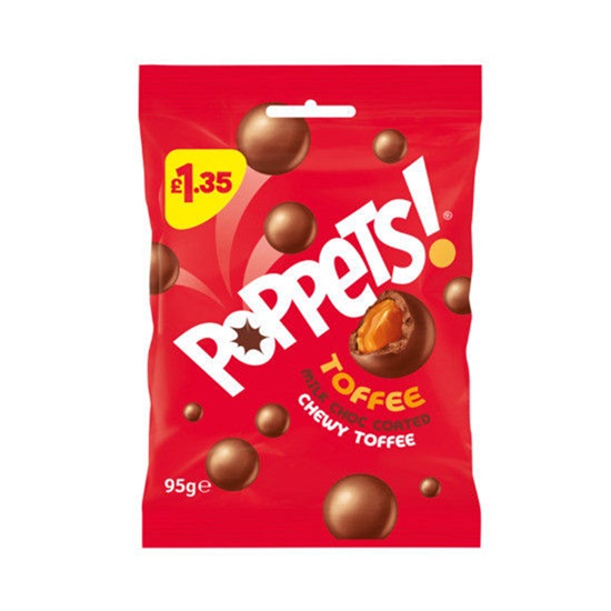 Poppets Bag Chewy Toffee PM £1.35 95g