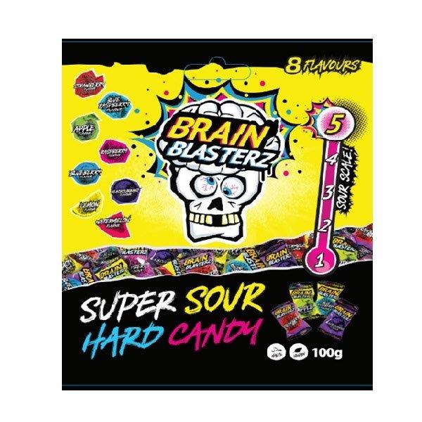 (STANDARD) Brain Blasterz Bag Super Sour Hard Candy 100g NEW