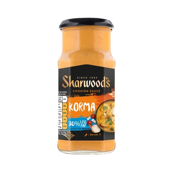 (DELIST)Sharwoods Korma 30% Less Fat Curry Sauce 420g