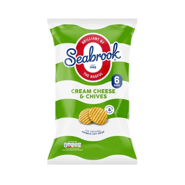 Seabrook Crinkle Crisps Cream Cheese & Chives 6pk (6 x 25g) 150g