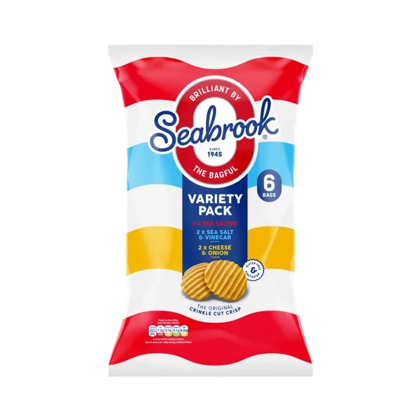 Seabrook Crinkle Crisps Variety 6pk (6 x 25g) 150g