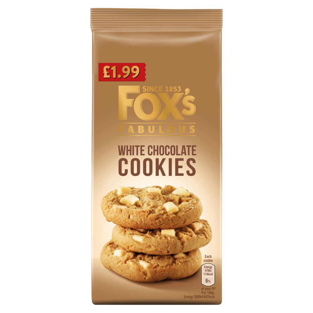 (STANDARD) Foxs Cookies White Chocolate PM £2.50 180g