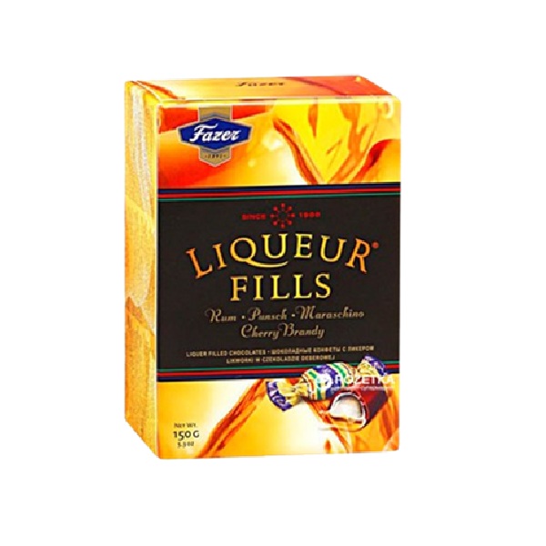 Fazer Liqueur Filled Chocolate Box Dark Assorted 150g