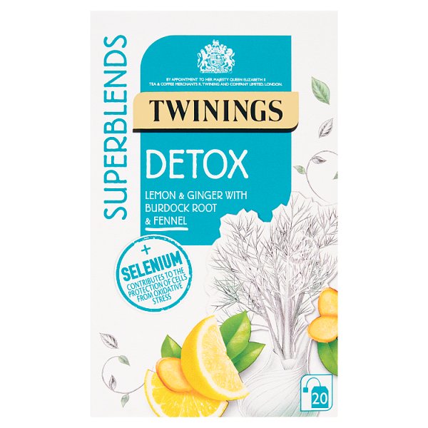 Twinings Superblends Detox Lemon & Ginger Burdock Root & Fennel 20s (HS)