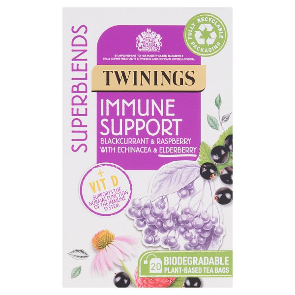 Twinings Superblends Immune Support Blackcurrant & Raspberry 20s (HS)