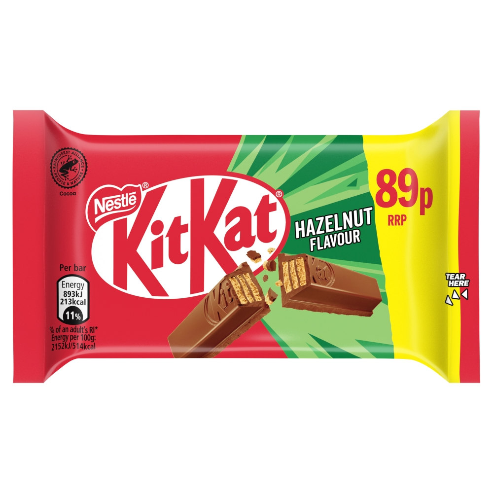 KitKat 4 Finger Hazelnut PM 89p 41.5g 