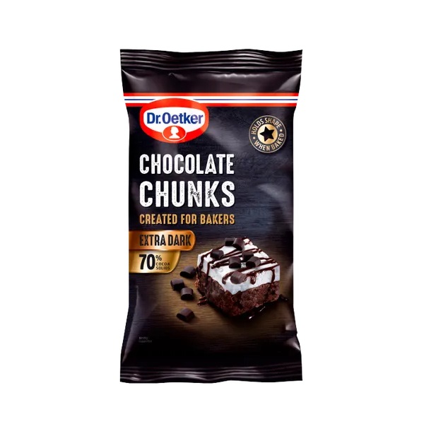 Dr Oetker Extra Dark Chocolate Chunks 100g