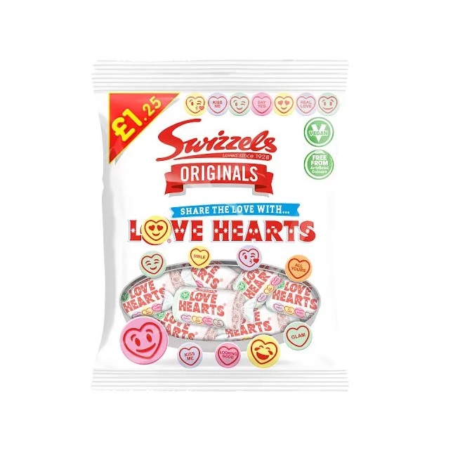 Swizzels Original Love Hearts PM £1.25 125g