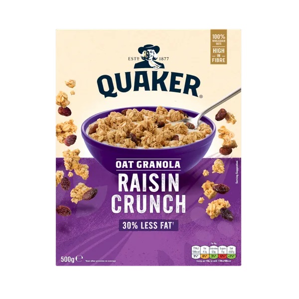 Quaker Oat Raisin Granola 500g
