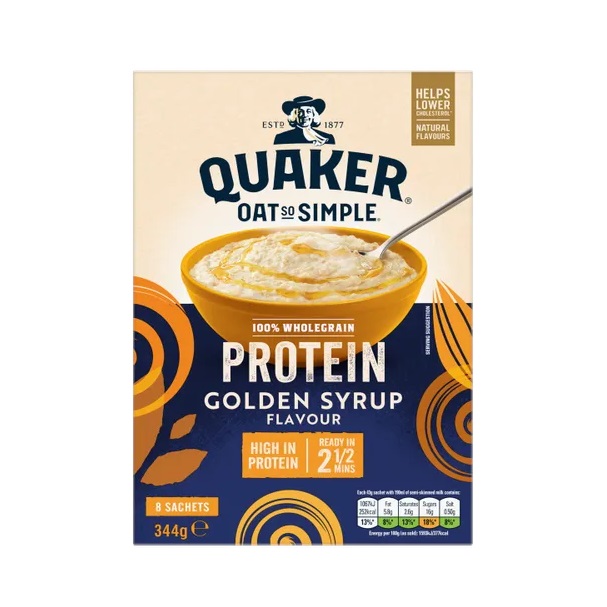 Quaker Oat So Simple Golden Syrup Porridge Sachets (8 x 43g)