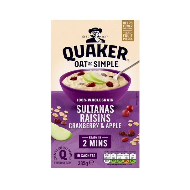 Quaker Not Ready To Eat Sultanas & Raisins Sachets (10 x 38.5g)