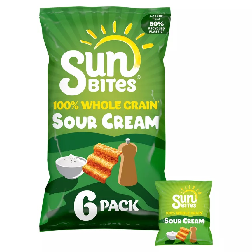 Sunbites Sour Cream & Cracked Black Pepper 6pk (6 x 25g)