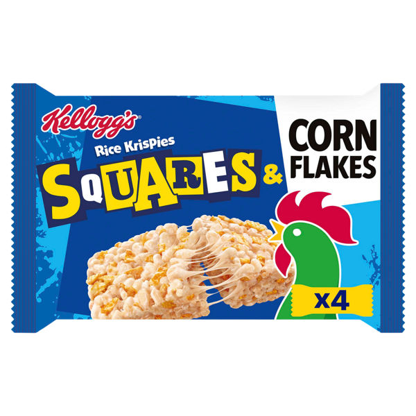 (DELIST) Kelloggs Rice Krispies Squares Corn Flakes (4 x 31g) 136g (HS)