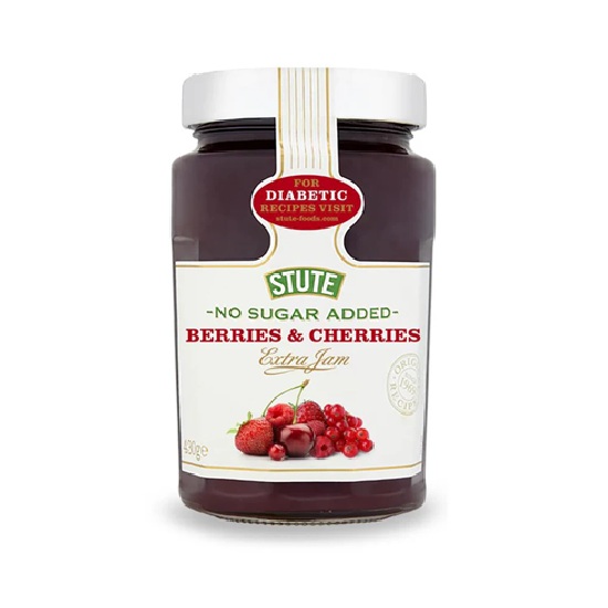 Stute No Sugar Added Berries & Cherries Jam 430g