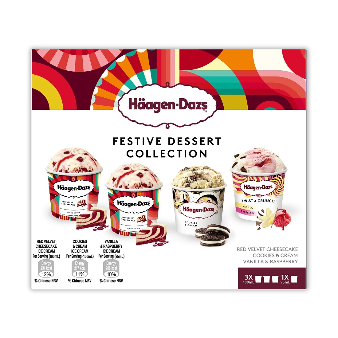 Haagen Dazs Festive Dessert Collection Mini Cup (4 x 95ml)