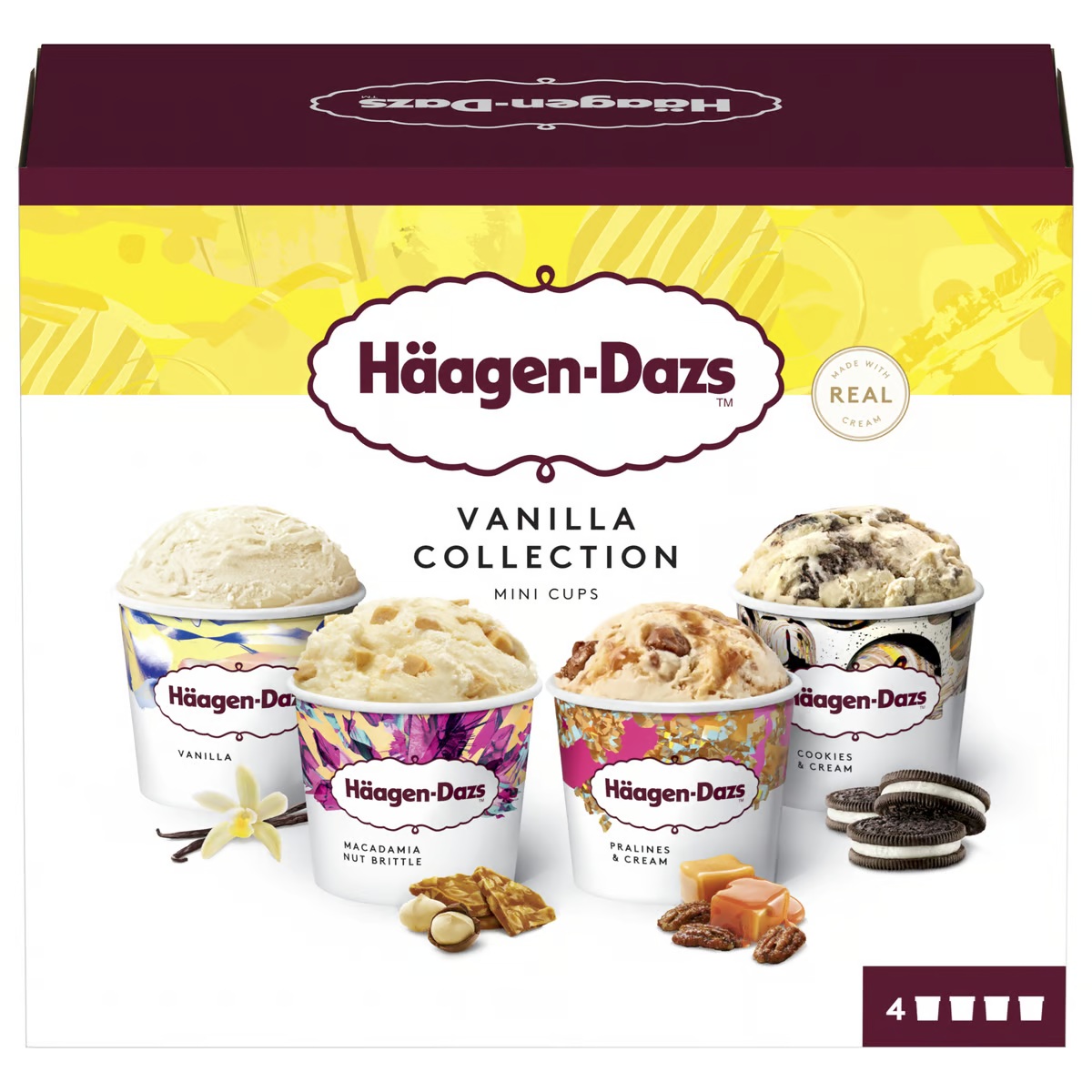 Haagen Dazs Vanilla Collection Mini Cup (4 x 95ml)