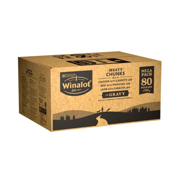 (Delist) Winalot Meaty Chunks Mixed In Gravy (80 x 100g)