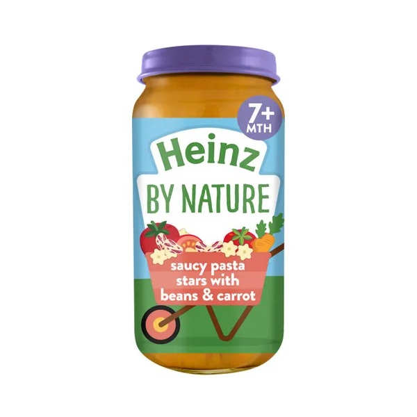 Heinz Jar 7m+ Nature Saucy Pasta Stars & Beans & Carrot 200g 