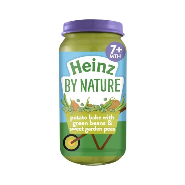 Heinz Jar 7m+ Nature Potato Bake Green Beans & Sweet Garden Peas 200g 